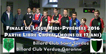 Résultats Finale 2016 de Ligue Midi-Pyrénées partie libre Cadets (moins de 17 ans) aux @Billard clubs #Verdun-sur-Garonne et #Saint-Sardos #tvlocale_fr