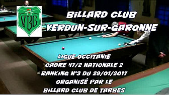 #Billard Français Cadre 47/2 N2 Pierre Caubet et Franck Bessagnet @Tarbes club @Verdun-sur-Garonne